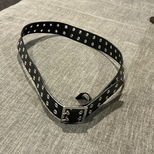 Urban Outfitters Black Belt with Silver Eyelets